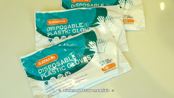 Gatamoの安い多目的使い捨て可能で明確で透明なHDPEの台所食品等級の子供のPEの手袋